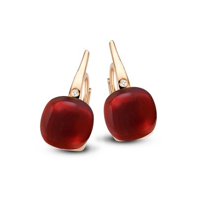 Ohrschmuck Rosegold Granat mit Perlmutt