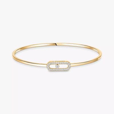 Move Uno Flex Armreif Mit Diamanten ausgefasst Gelbgold
