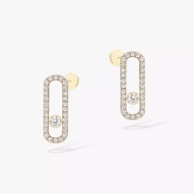 Move Uno Ohrstecker Mit Diamanten ausgefasst Gelbgold
