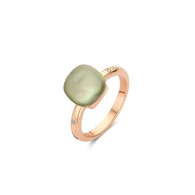 Ring Rosegold Grüner Amethyst mit Perlmutt