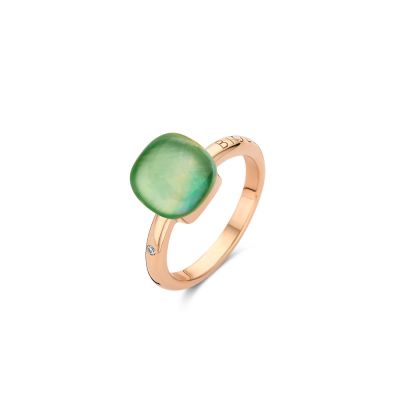 Ring Rosegold Lemon Quarz mit grünem Aventurin, Perlmutt