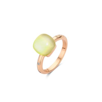 Ring Rosegold Lemon Quarz mit Perlmutt