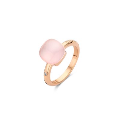Ring Rosegold Rosa Quarz mit Perlmutt