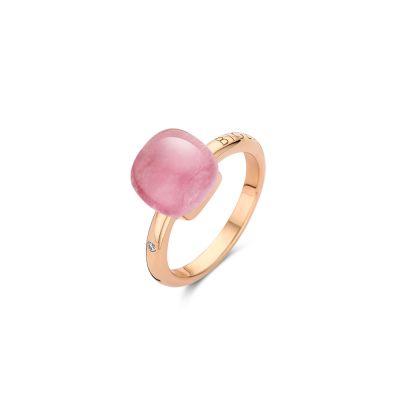 Ring Rosegold Rosa Quarz mit Rubin, Perlmutt