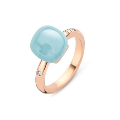 Ring Rosegold Aquamarin mit Türkis
