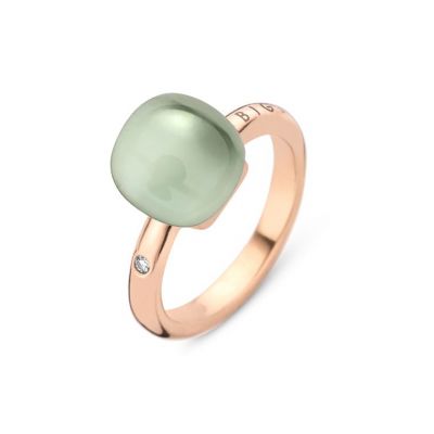 Ring Rosegold Grüner Amethyst mit Perlmutt