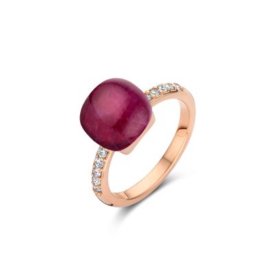 Ring Rosegold Amethyst mit Rubin, Perlmutt