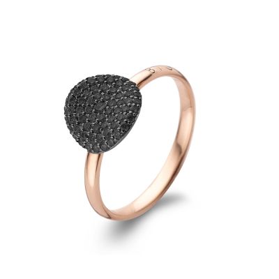 Ring Rosegold schwarze Diamanten