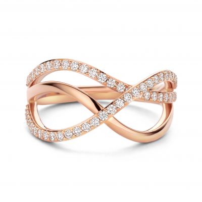 Ring Rosegold weiße Diamanten