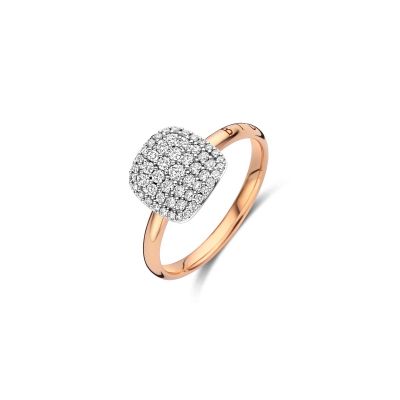 Ring Rosegold weiße Diamanten