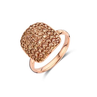 Ring Rosegold braune Diamanten