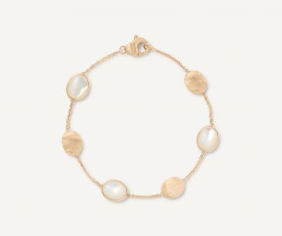 Siviglia Armband aus Gold mit kleinen Ovalen und Perlmutt