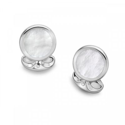 D&F Cufflinks 925 Round with Pearl