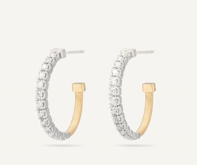 Hoop-Ohrringe aus Gelbgold mit Diamanten
