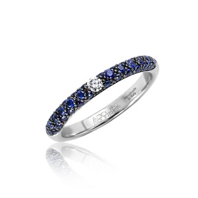 Ring Jeans Pave Diamant Saphir
