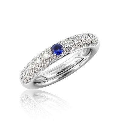 Ring Jeans Pave Diamant blauer Saphir