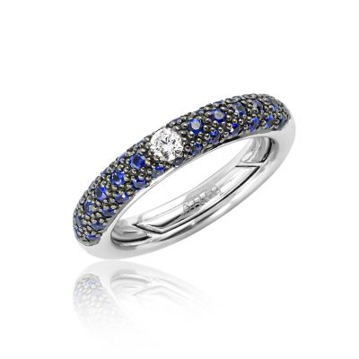 Ring Jeans Pave blauer Saphir Diamant