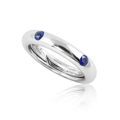 Ring Jeans 5 Steine blauer Saphir